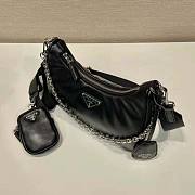 Prada Padded Nappa-Leather Re-Edition 2005 Shoulder Bag Black Size 18 x 6.5 x 22 cm - 2