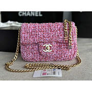Chanel Tweed Flap Clutch Bag Purple Size 21 x 14.5 x 5 cm - 1