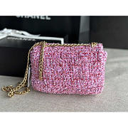 Chanel Tweed Flap Clutch Bag Purple Size 21 x 14.5 x 5 cm - 5