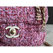 Chanel Tweed Flap Clutch Bag Purple Size 21 x 14.5 x 5 cm - 3