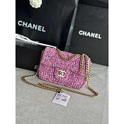 Chanel Tweed Flap Clutch Bag Purple Size 21 x 14.5 x 5 cm - 2