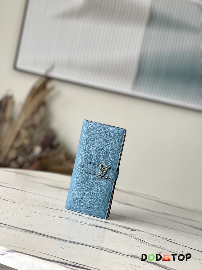 Louis Vuitton M81367 LV Vertical Wallet Blue Size 10 x 19 x 1.7 cm - 1