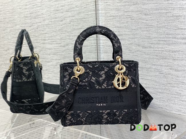 Dior Medium Lady D-Lite Bag Black Size 24 x 20 x 11 cm - 1