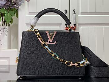 Louis Vuitton LV Capucines BB Handbag M21641 Black Size 27 x 18 x 9 cm