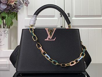 Louis Vuitton LV Capucines Medium Handbag M21652 Black Size 31.5 x 20 x 11 cm