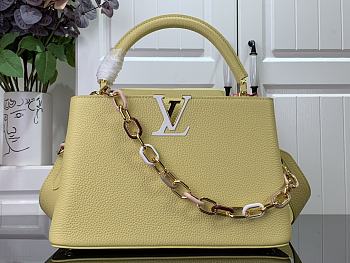 Louis Vuitton LV Capucines Medium Handbag M21652 Yellow Size 31.5 x 20 x 11 cm
