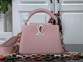 Louis Vuitton LV Capucines Mini Handbag M21798 Pink Size 21 x 14 x 8 cm