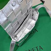 Bottega Veneta Cassette Crossbody Bag Silver Size 23 x 15 x 5.5 cm - 4