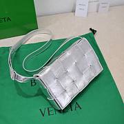 Bottega Veneta Cassette Crossbody Bag Silver Size 23 x 15 x 5.5 cm - 2