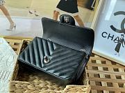 Chanel Flap Bag V Pattern Lambskin Black Bag Size 20 cm - 2