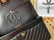Chanel Flap Bag V Pattern Lambskin Black Bag Size 25 cm - 5