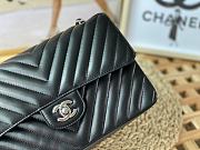 Chanel Flap Bag V Pattern Lambskin Black Bag Size 25 cm - 4