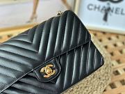 Chanel Flap Bag V Pattern Lambskin Black Bag Size 25 cm - 3