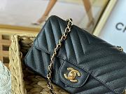 Chanel Flap Bag V Pattern Caviar Black Bag Size 20 cm - 6
