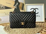Chanel Flap Bag V Pattern Caviar Black Bag Size 25 cm - 1