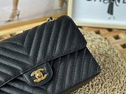 Chanel Flap Bag V Pattern Caviar Black Bag Size 25 cm - 5