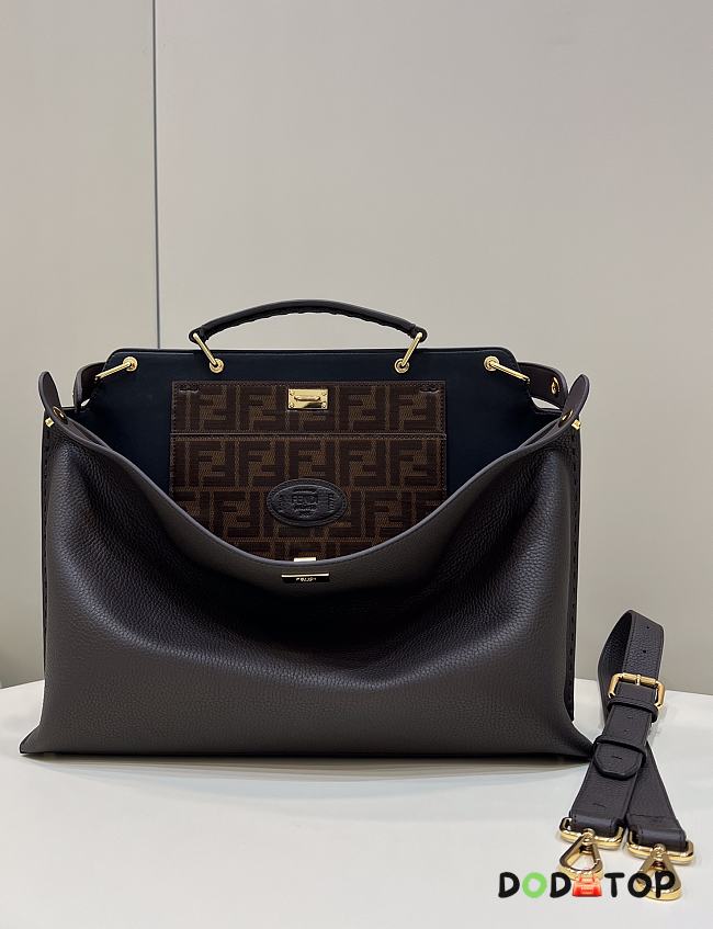 Fendi Men Peekaboo Handbag Brown Size 41 x 13 x 29 cm - 1