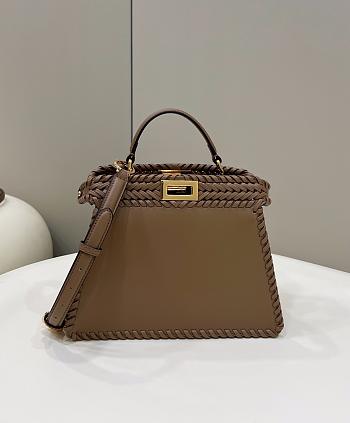 Fendi Medium Peekaboo Bag Brown Size 27 × 11 × 22 cm