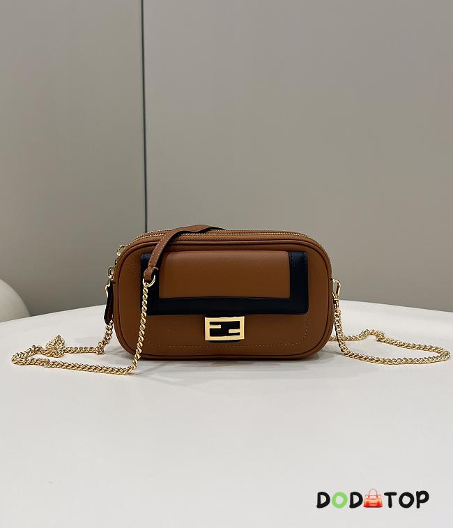 Fendi Easy 2 Baguette Brown Leather Bag Size 19 x 5 x 11 cm - 1
