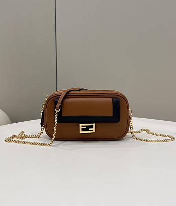 Fendi Easy 2 Baguette Brown Leather Bag Size 19 x 5 x 11 cm