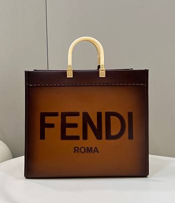 Fendi Sunshine Shopper Tote Brown Size 40 × 17 × 37 cm