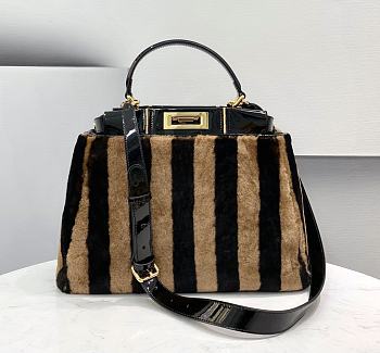 Fendi Peekaboo Iconic Brown Bag Size 33 cm