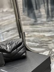 YSL Loulou Puffer Small Clutch Bag Black Silver Size 18 × 12 × 5 cm - 4