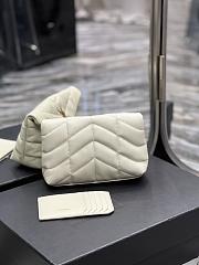 YSL Loulou Puffer Small Clutch Bag White Size 18 × 12 × 5 cm - 4