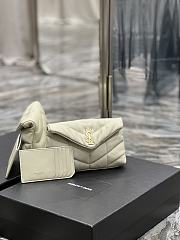 YSL Loulou Puffer Small Clutch Bag White Size 18 × 12 × 5 cm - 2