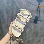 Valentino Rockstud Flat Sandal in Nappa Leather White - 6