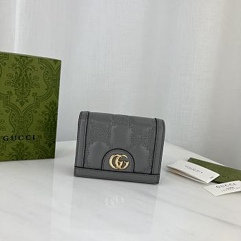 Gucci Card Case Gray Size 11 x 8.5 x 3 cm