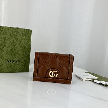 Gucci Card Case Brown Size 11 x 8.5 x 3 cm
