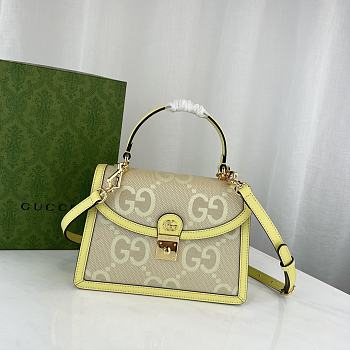 Gucci Double G Handbag Yellow Size 25 x 17.5 x 7 cm
