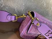 Fendi Baguette Crystals And Leather Bag Purple Size 27 x 15 x 6 cm - 6