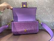 Fendi Baguette Crystals And Leather Bag Purple Size 27 x 15 x 6 cm - 5