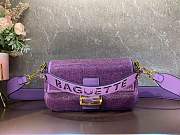Fendi Baguette Crystals And Leather Bag Purple Size 27 x 15 x 6 cm - 4