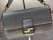 Fendi Baguette Crystals And Leather Bag Silver Size 27 x 15 x 6 cm - 2