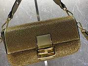 Fendi Baguette Crystals And Leather Bag Gold Size 27 x 15 x 6 cm - 2