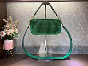 Fendi Baguette Crystals And Leather Bag Green Size 27 x 15 x 6 cm - 3