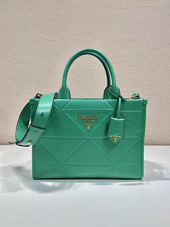 Prada Symbole Bag With Topstitching Green Size 30 x 23 x 9 cm