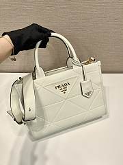 Prada Symbole Bag With Topstitching White Size 30 x 23 x 9 cm - 4