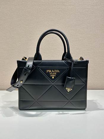 Prada Symbole Bag With Topstitching Black Size 30 x 23 x 9 cm