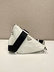 Prada Men Triangle Leather Bag White Size 22 x 11 x 30 cm - 1
