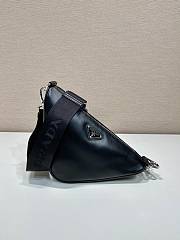 Prada Men Triangle Leather Bag Black Size 22 x 11 x 30 cm - 1