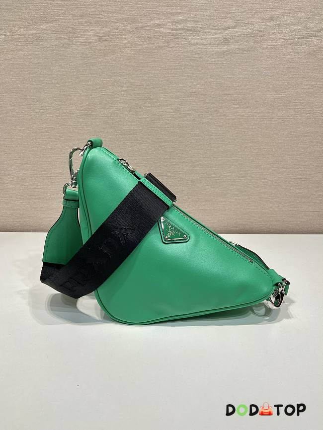 Prada Men Triangle Leather Bag Green Size 22 x 11 x 30 cm - 1