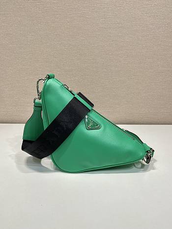 Prada Men Triangle Leather Bag Green Size 22 x 11 x 30 cm