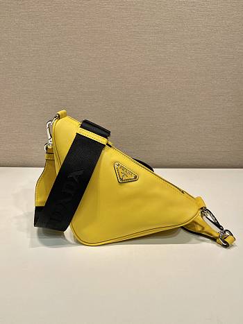 Prada Men Triangle Leather Bag Yellow Size 22 x 11 x 30 cm