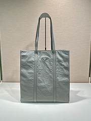 Prada Medium Antiqued Nappa Leather Tote Bag Grey Size 36 x 39 x 13 cm - 1
