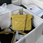 Chanel Small Grained Calfskin Vanity Case Yellow Size 17.5 x 14.5 x 7.5 cm - 6