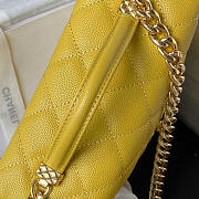 Chanel Small Grained Calfskin Vanity Case Yellow Size 17.5 x 14.5 x 7.5 cm - 4